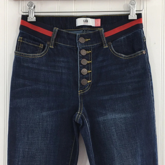 Cabi Skinny Jeans Dark Wash Button Fly High Rise - Picture 3 of 11